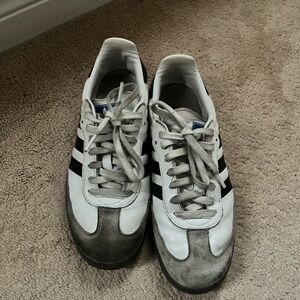 Adidas Samba in Cloud White/Core Black/Clear Granite (size 7.5 M, 8.5 W)